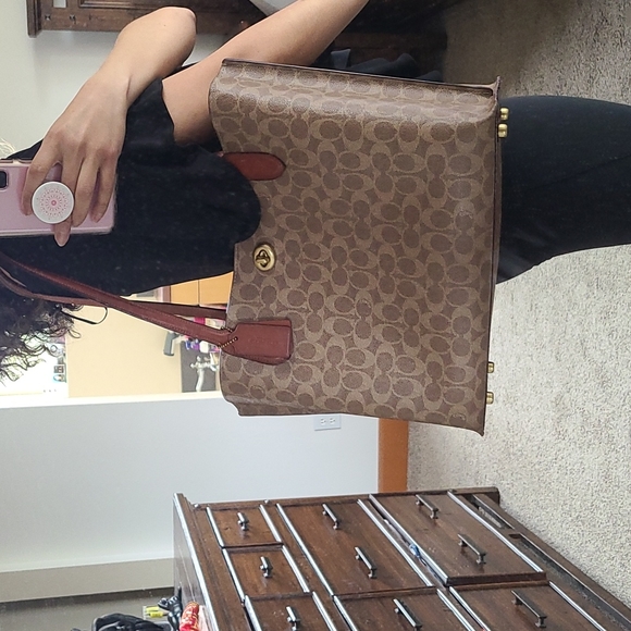 Coach Tote in signature Canvas, brass/tan/rust - Picture 2 of 6